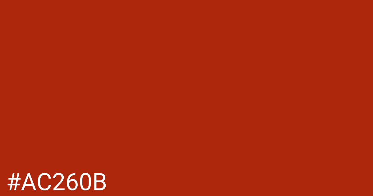 Hex color #ac260b graphic
