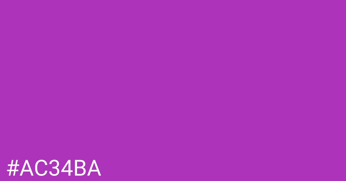 Hex color #ac34ba graphic