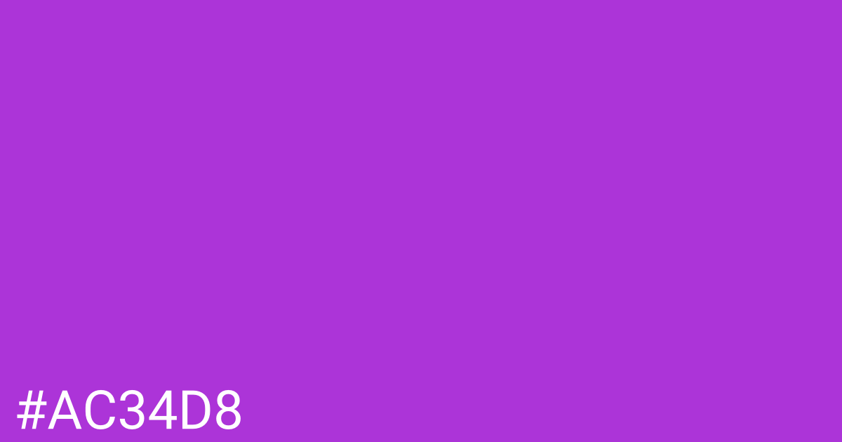 Hex color #ac34d8 graphic