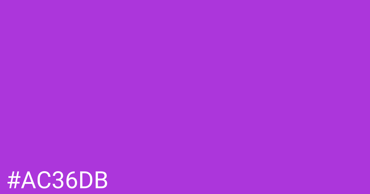 Hex color #ac36db graphic