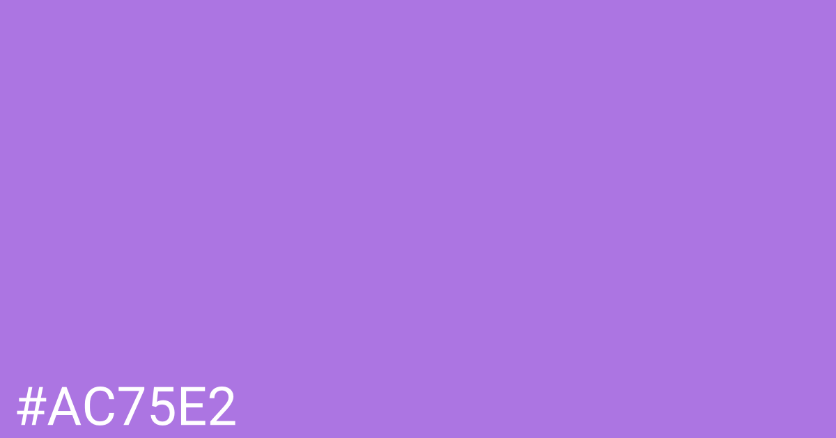 Hex color #ac75e2 graphic