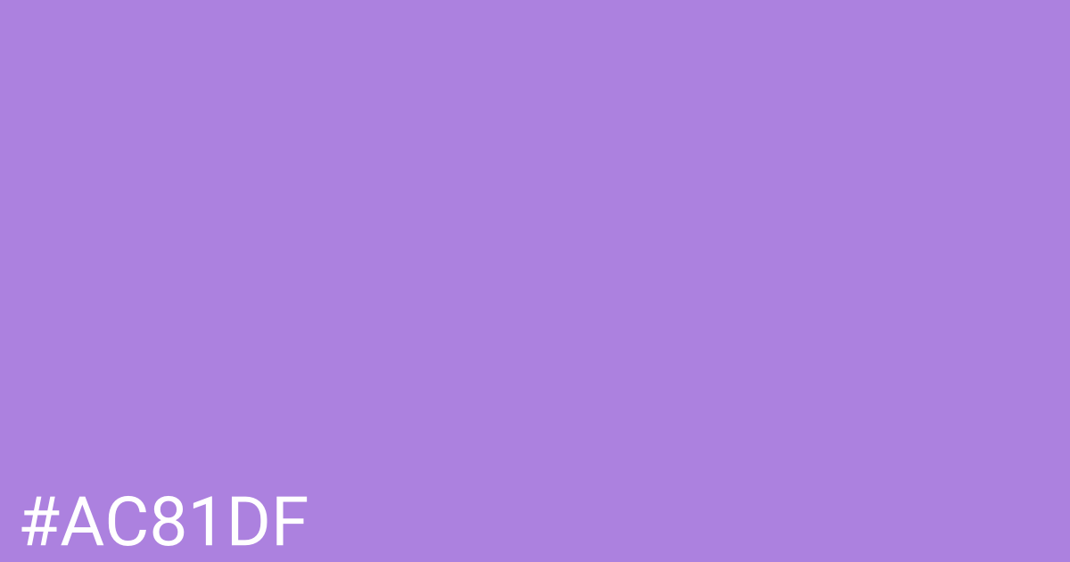Hex color #ac81df graphic