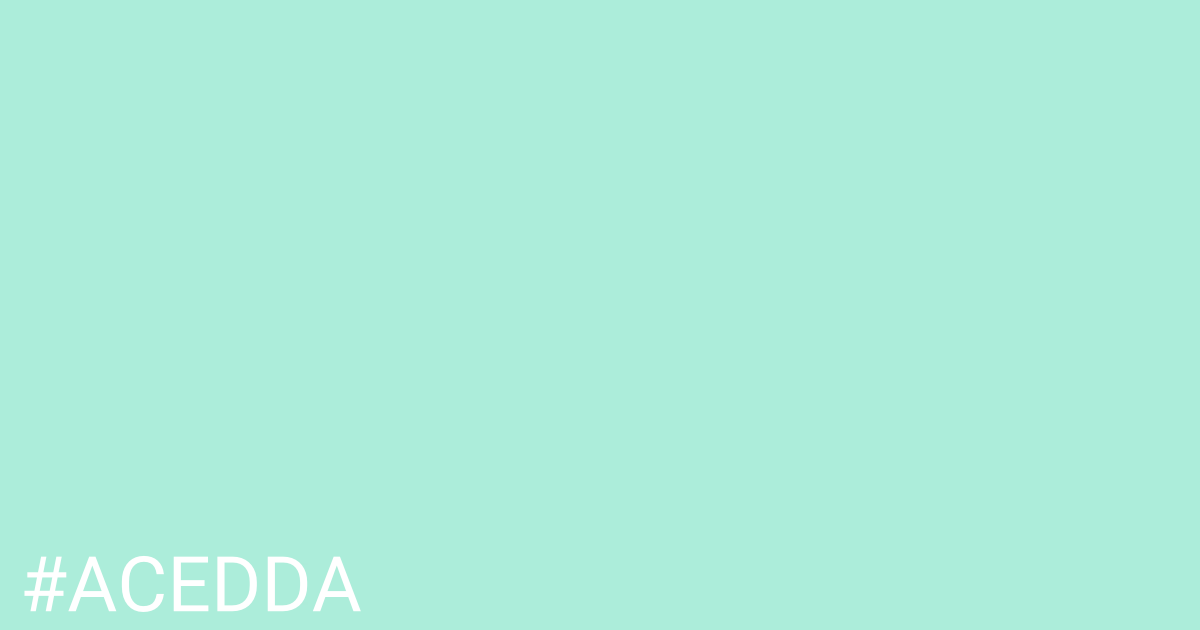 Hex color #acedda graphic