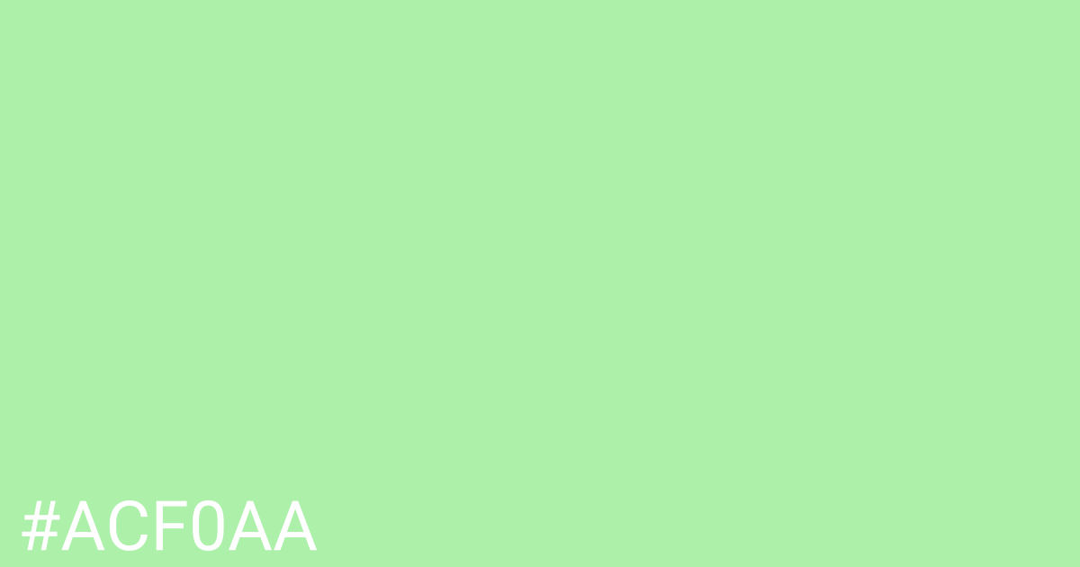 Hex color #acf0aa graphic