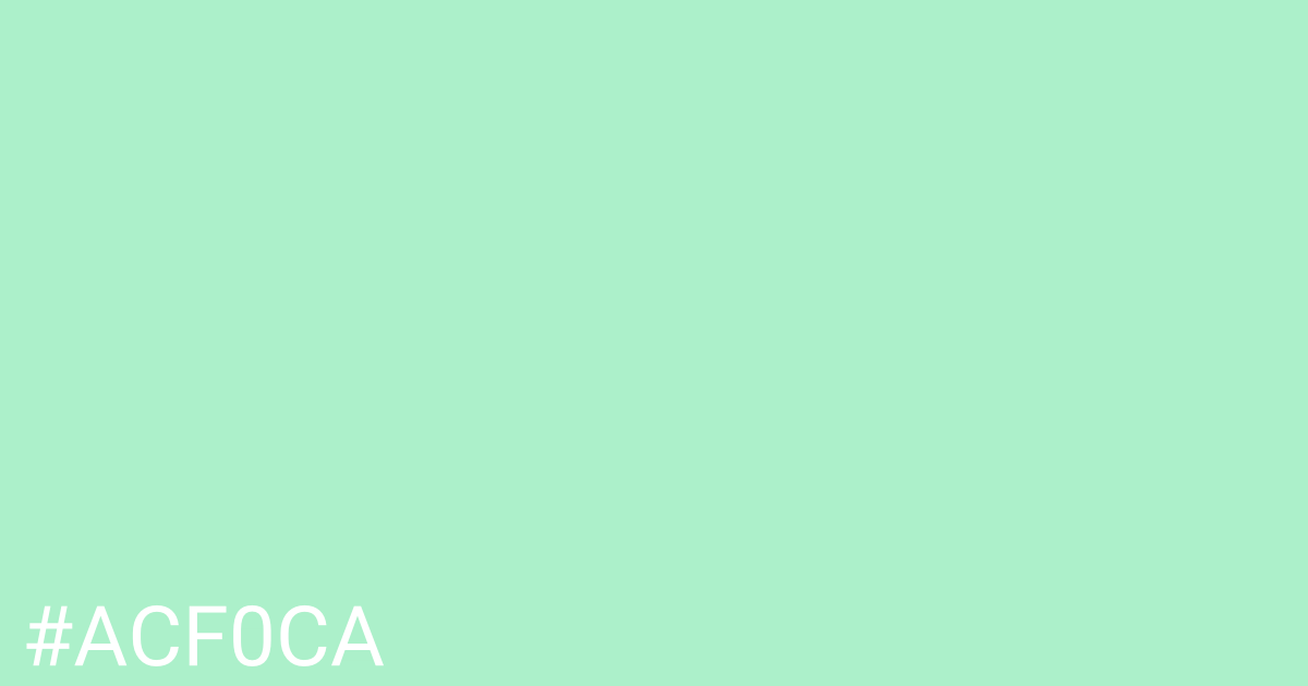 Hex color #acf0ca graphic