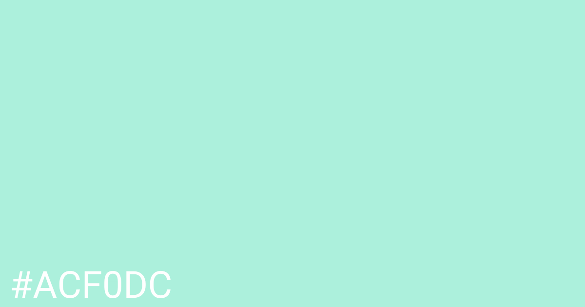 Hex color #acf0dc graphic