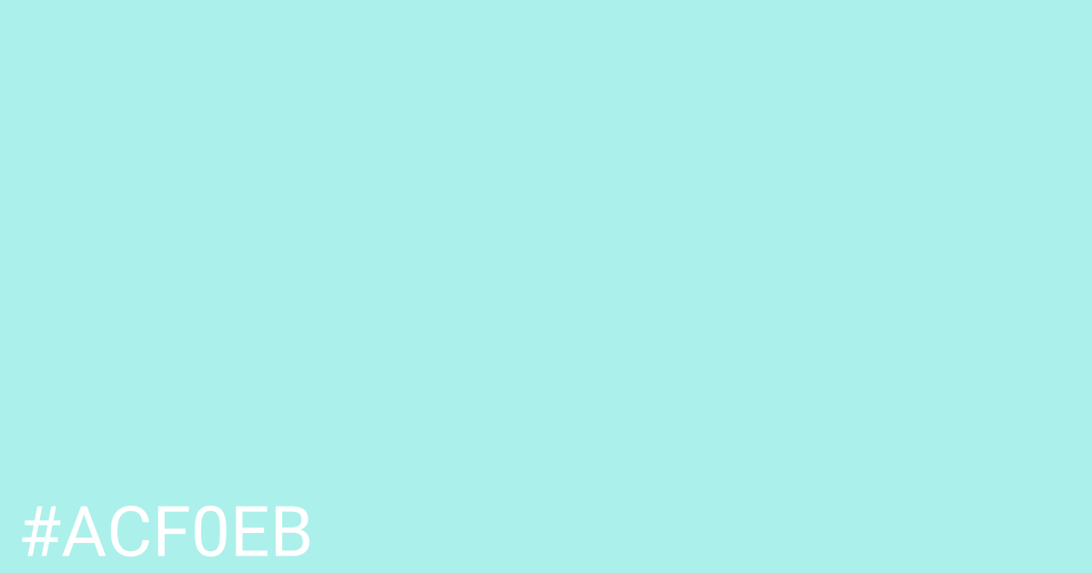 Hex color #acf0eb graphic