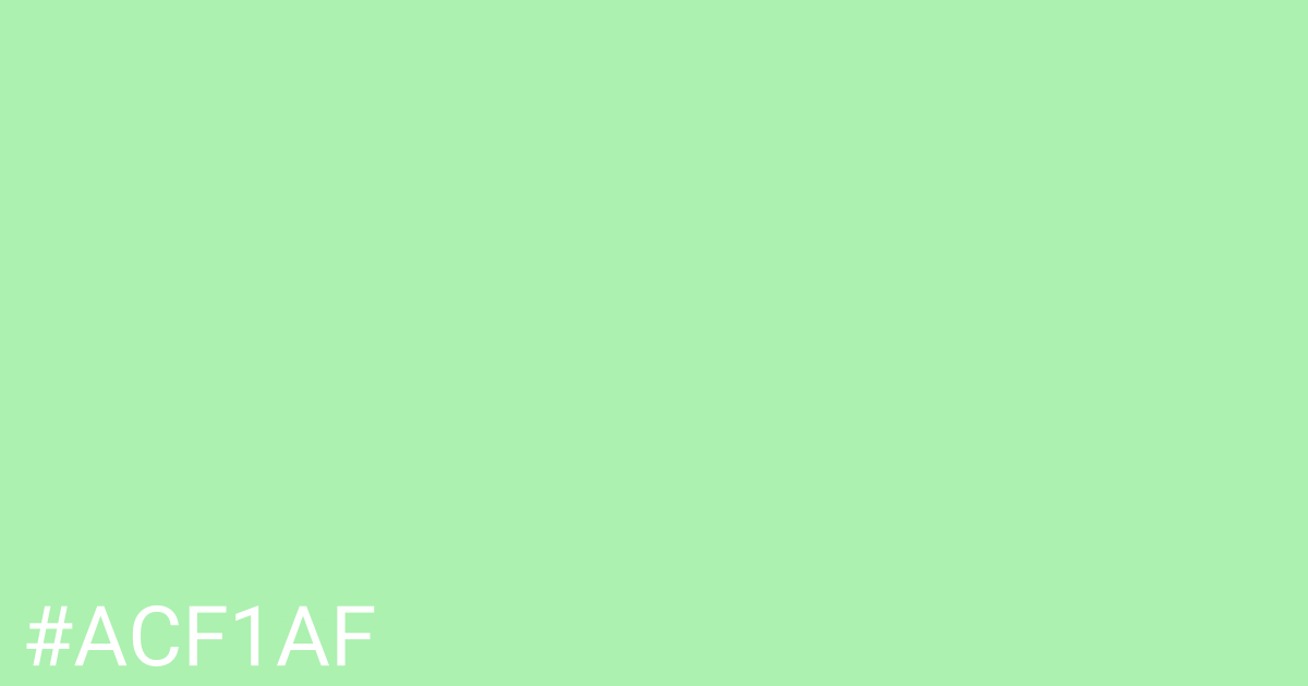 Hex color #acf1af graphic