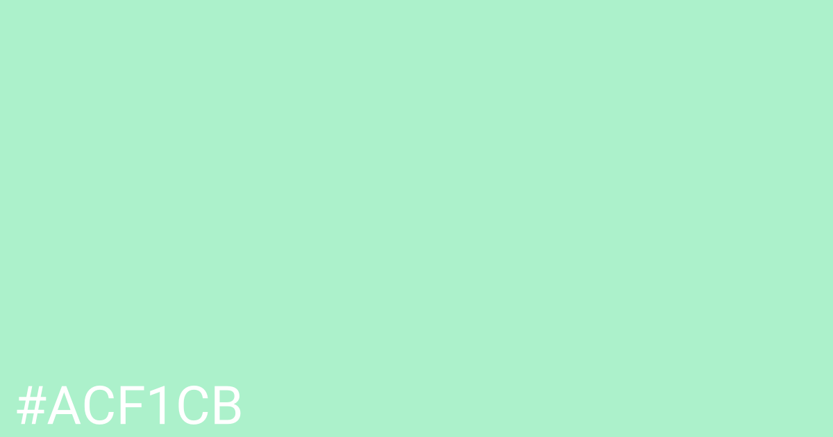 Hex color #acf1cb graphic