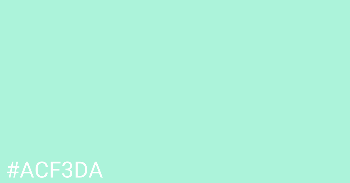 Hex color #acf3da graphic