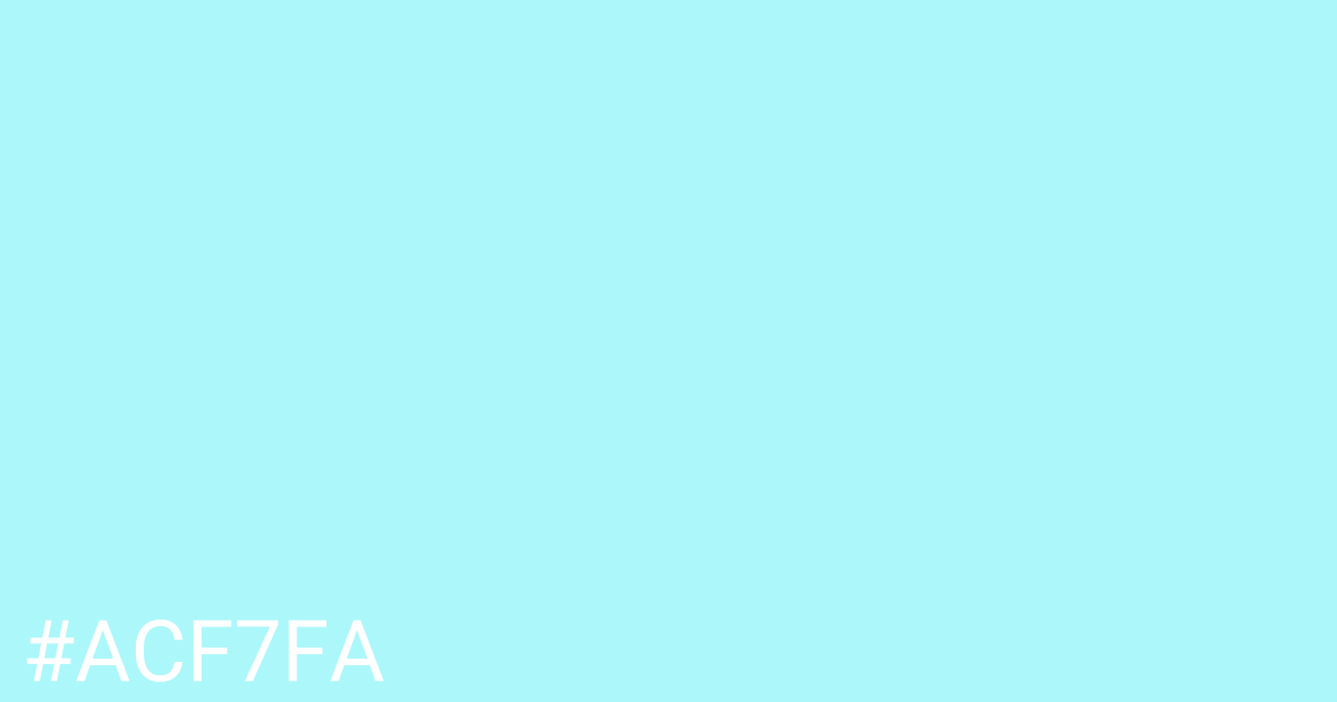 Hex color #acf7fa graphic