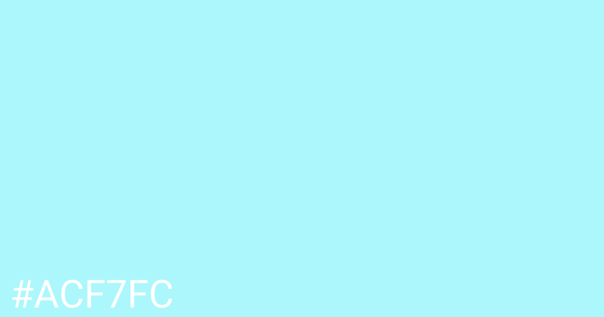 Hex color #acf7fc graphic