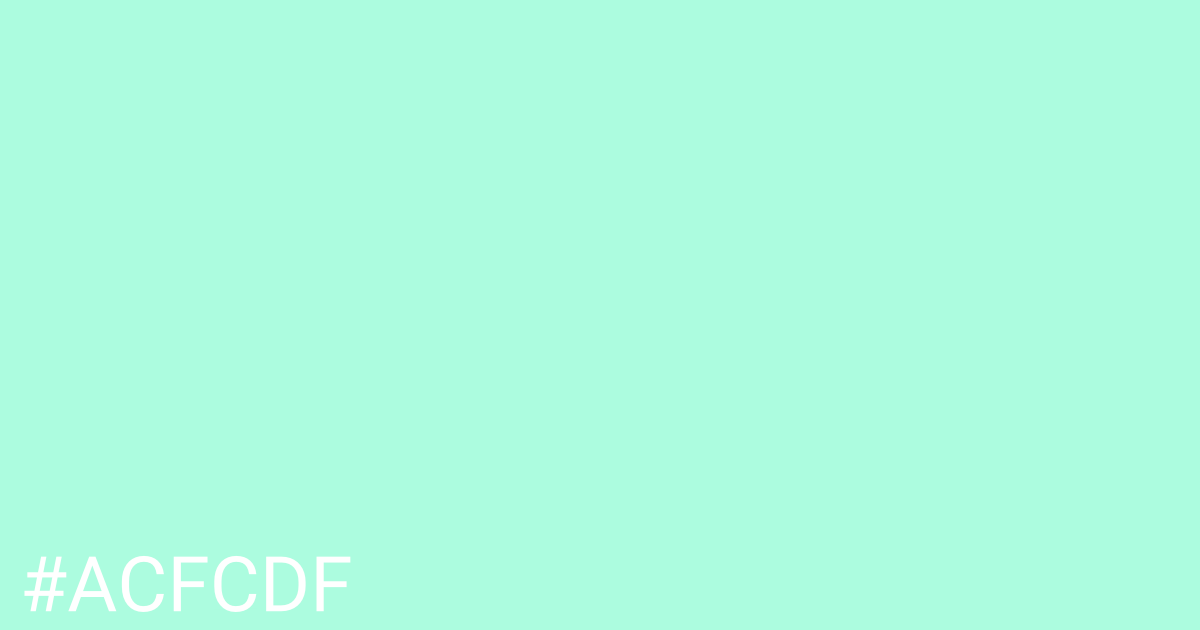 Hex color #acfcdf graphic