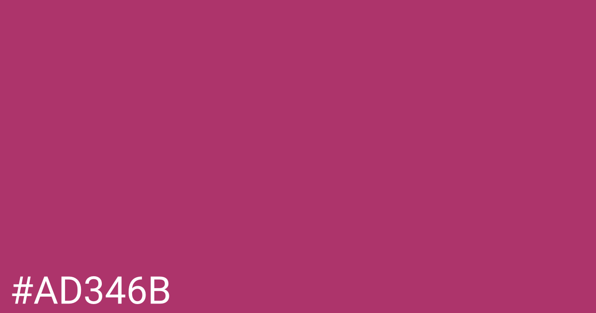 Hex color #ad346b graphic
