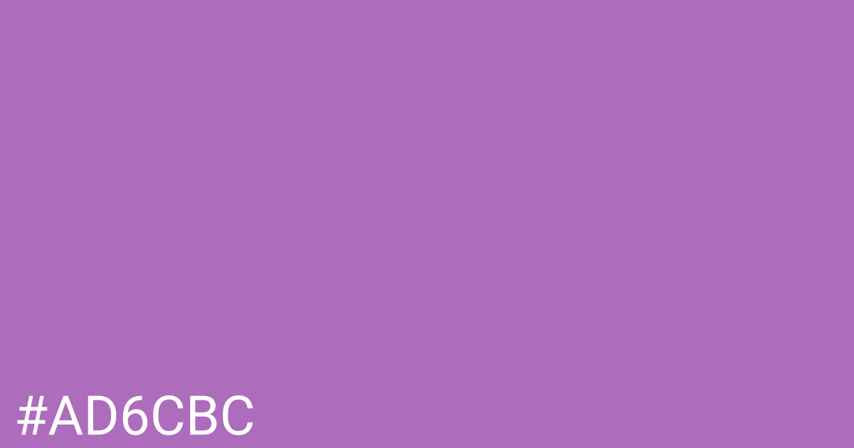 Hex color #ad6cbc graphic