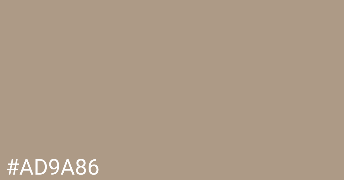 Hex color #ad9a86 graphic
