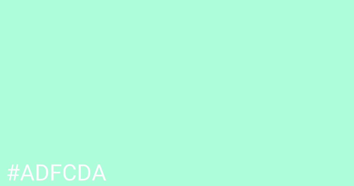 Hex color #adfcda graphic