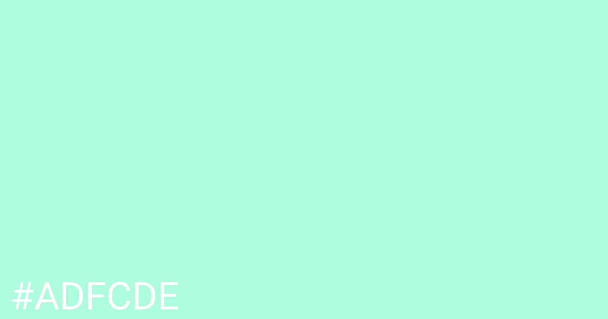 Hex color #adfcde graphic