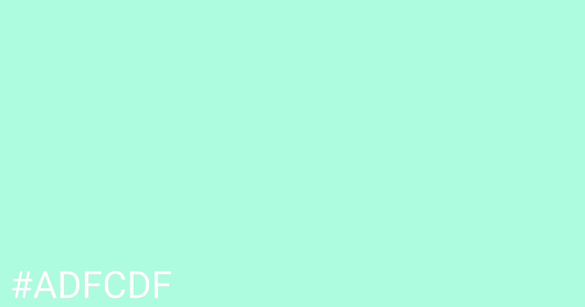 Hex color #adfcdf graphic