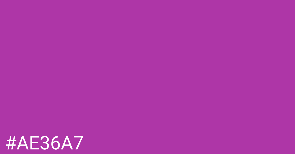 Hex color #ae36a7 graphic