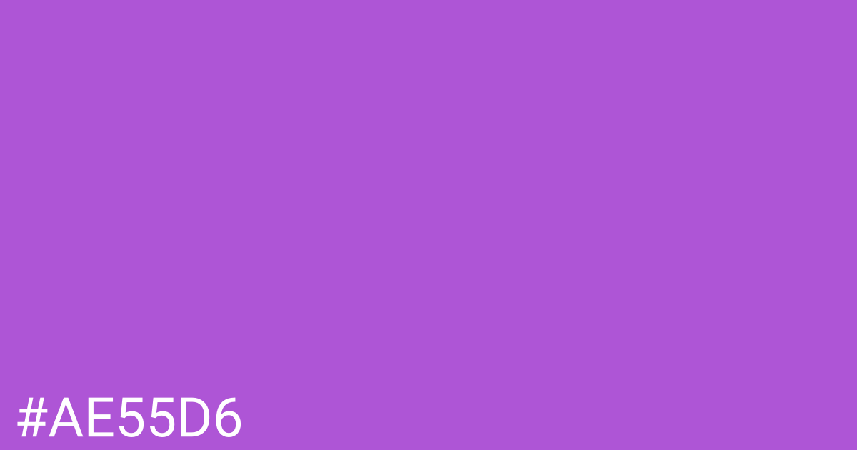 Hex color #ae55d6 graphic