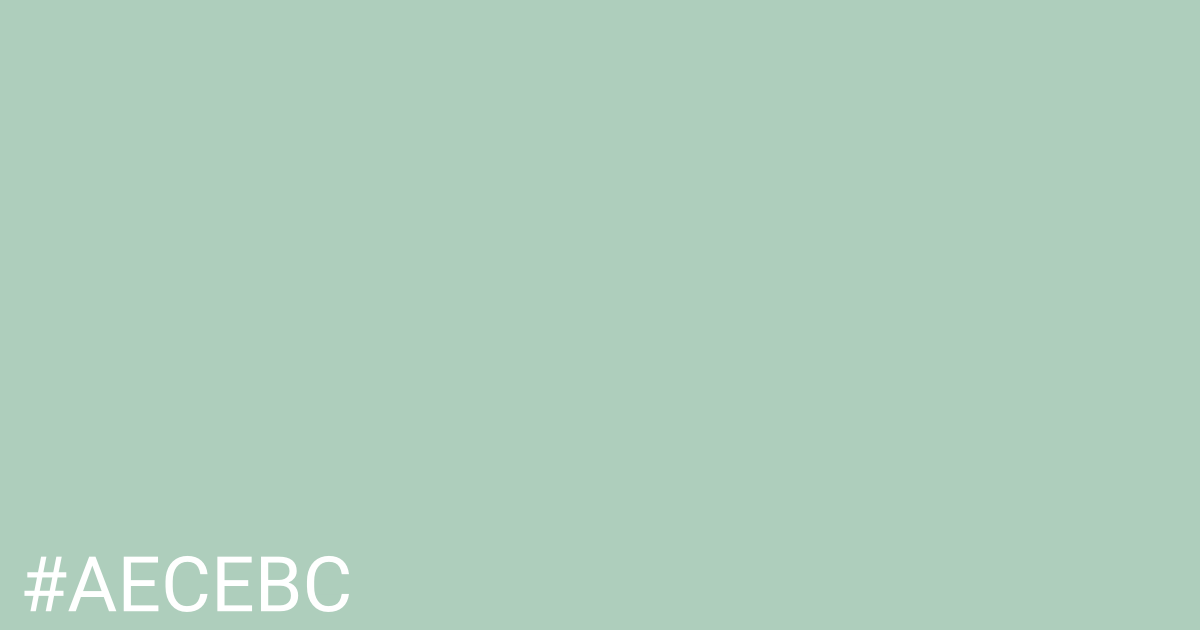 Hex color #aecebc graphic