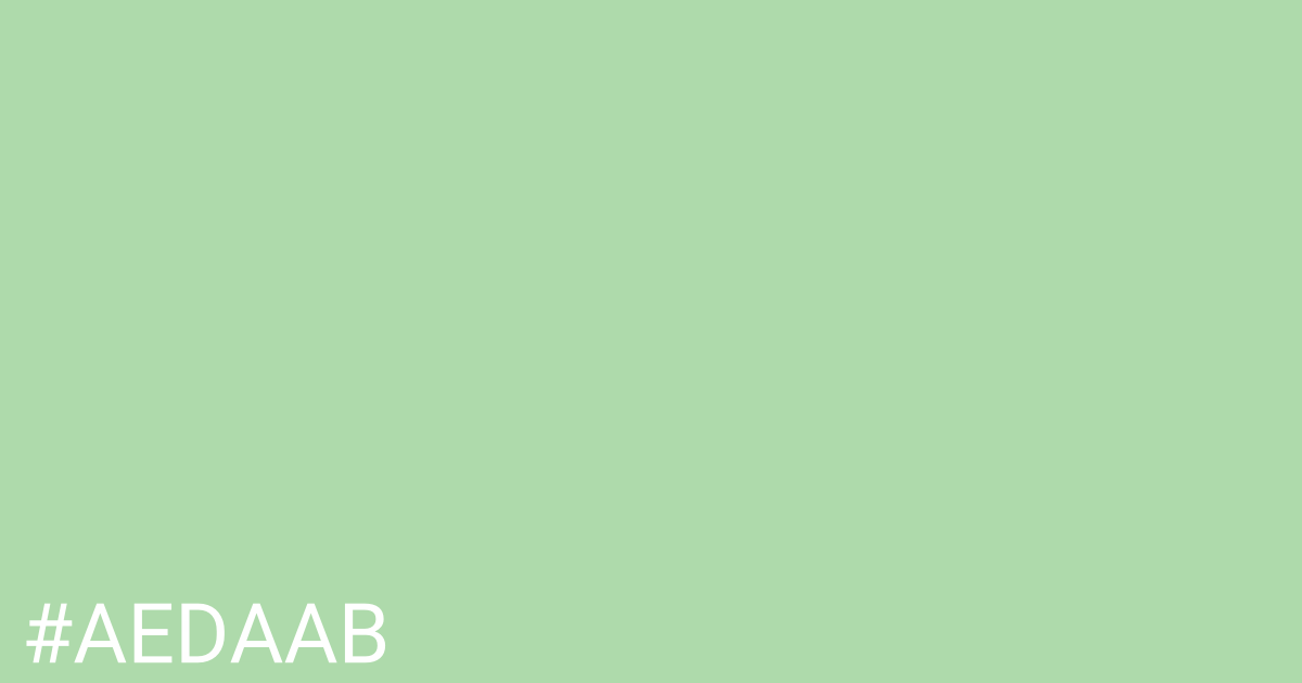 Hex color #aedaab graphic