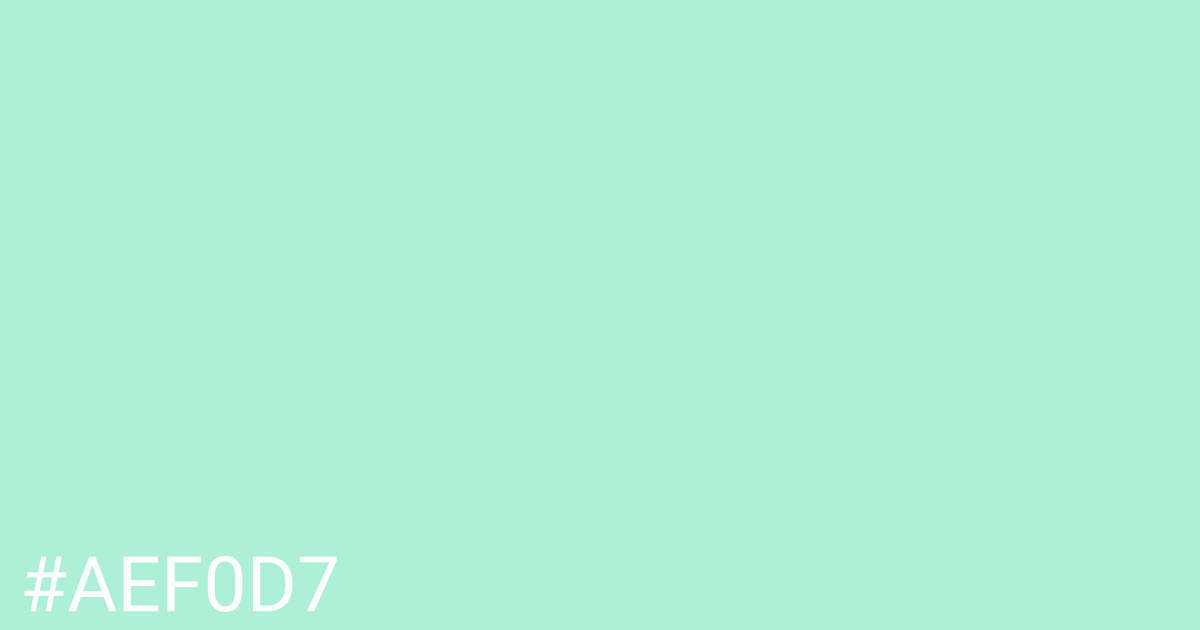 Hex color #aef0d7 graphic