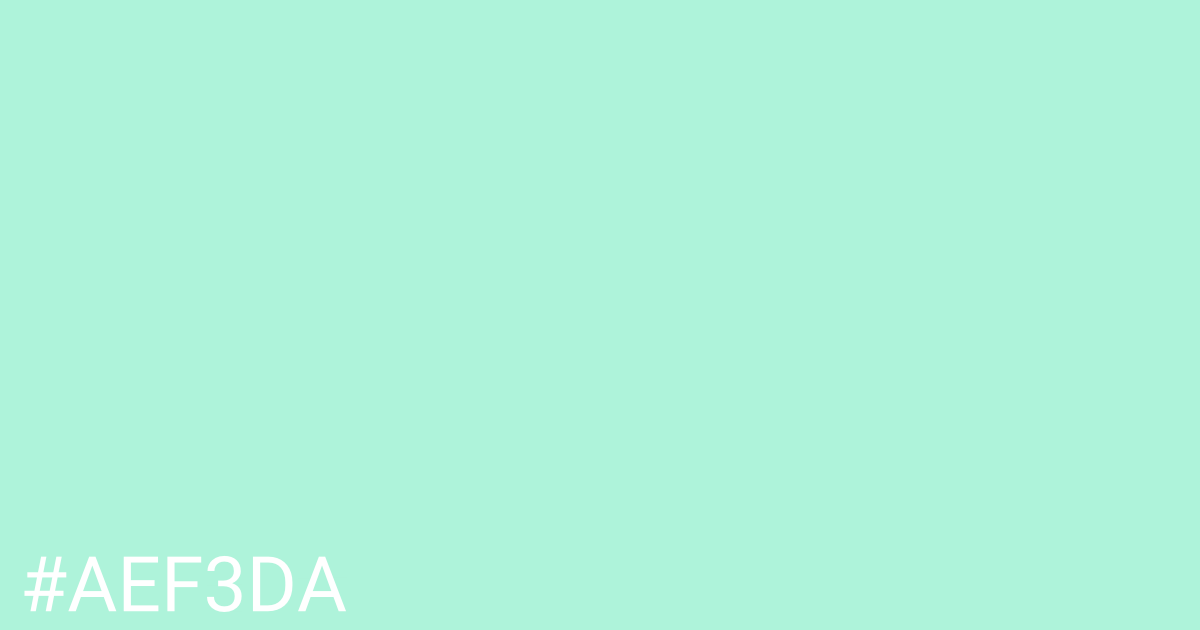 Hex color #aef3da graphic
