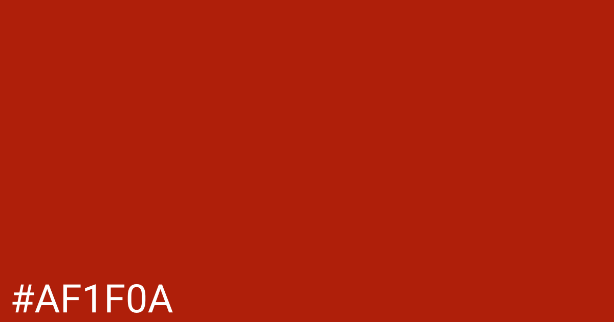 Hex color #af1f0a graphic