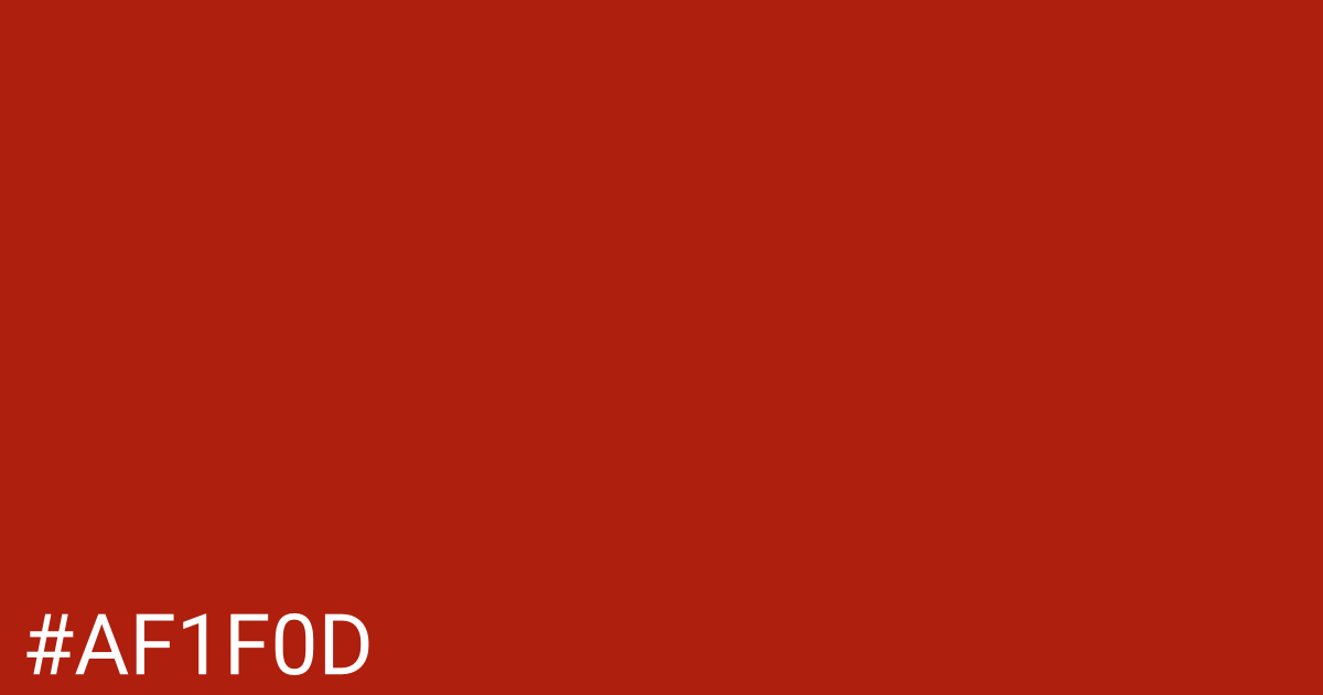 Hex color #af1f0d graphic