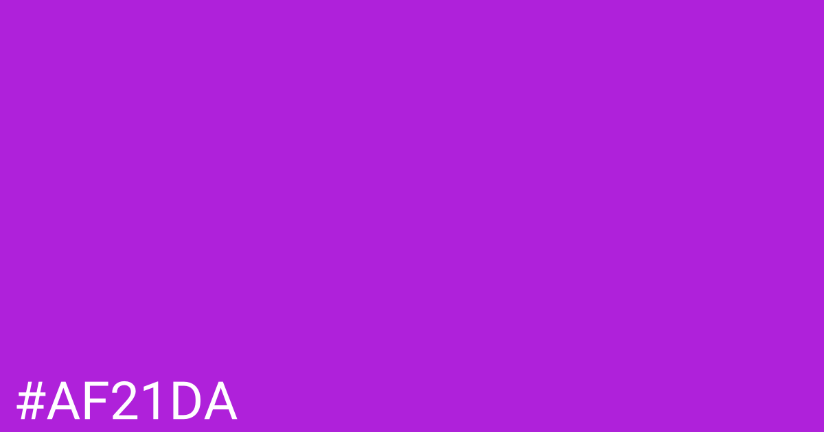 Hex color #af21da graphic