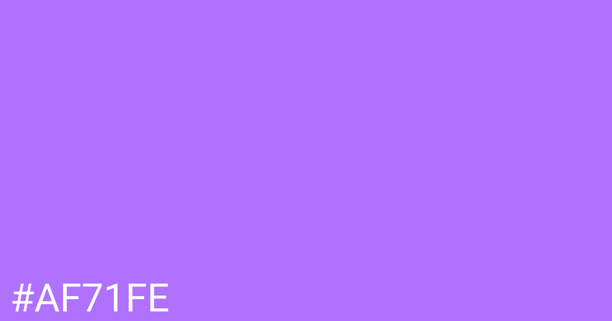 Hex color #af71fe graphic