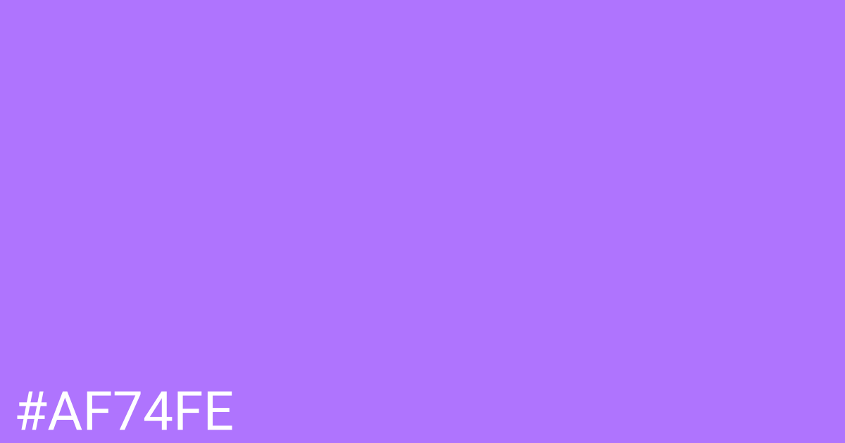 Hex color #af74fe graphic