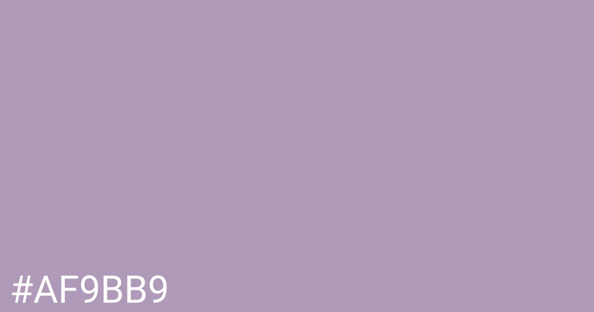 Hex color #af9bb9 graphic
