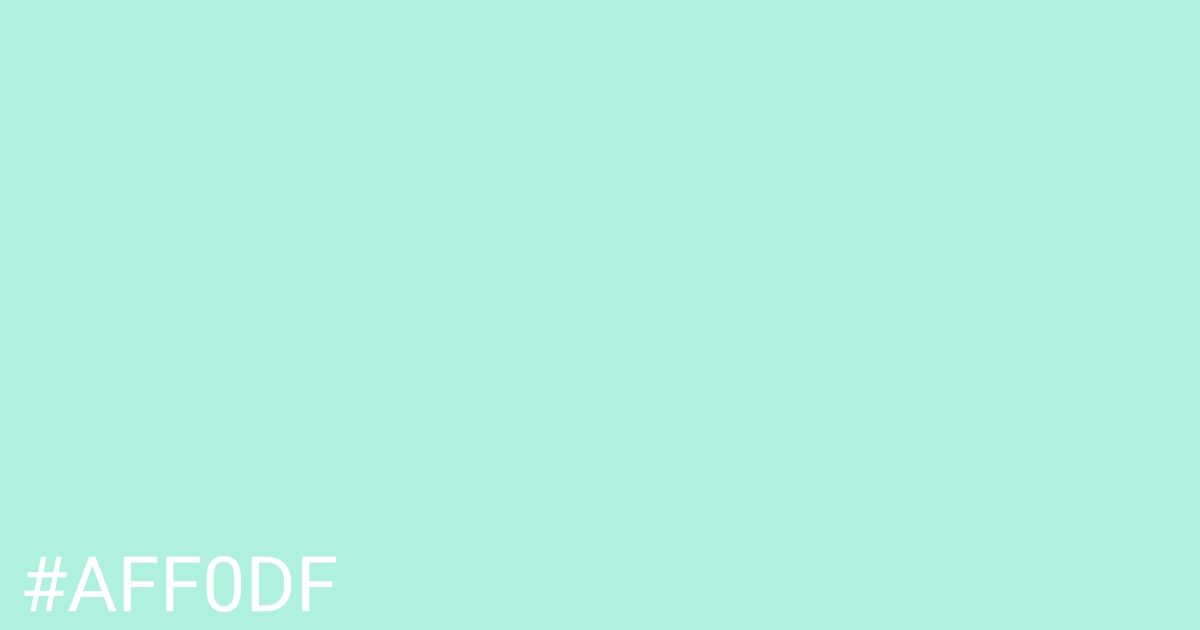 Hex color #aff0df graphic