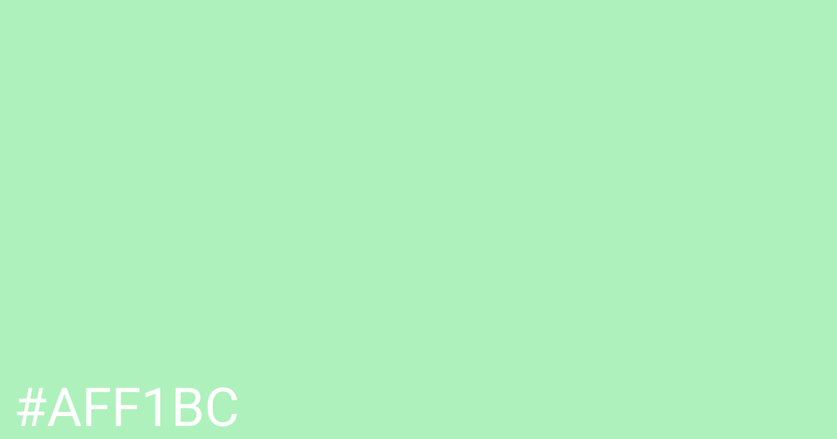 Hex color #aff1bc graphic
