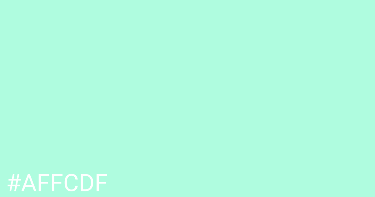 Hex color #affcdf graphic