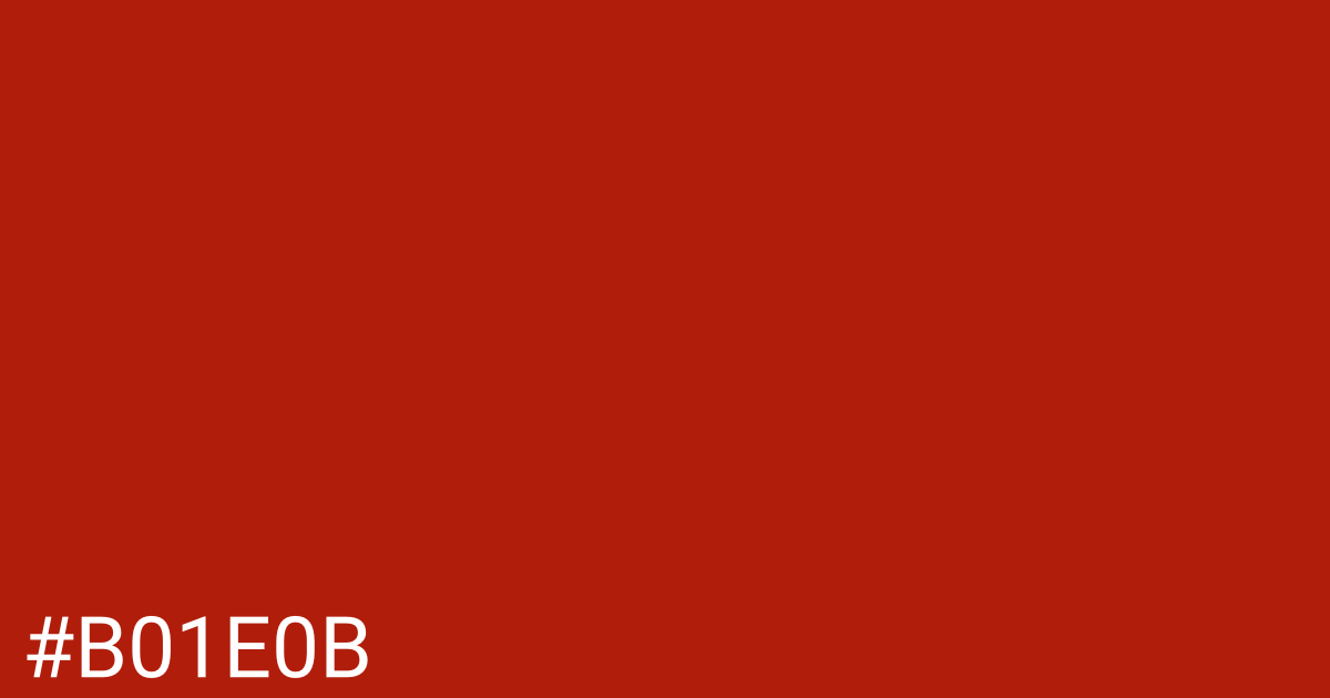 Hex color #b01e0b graphic