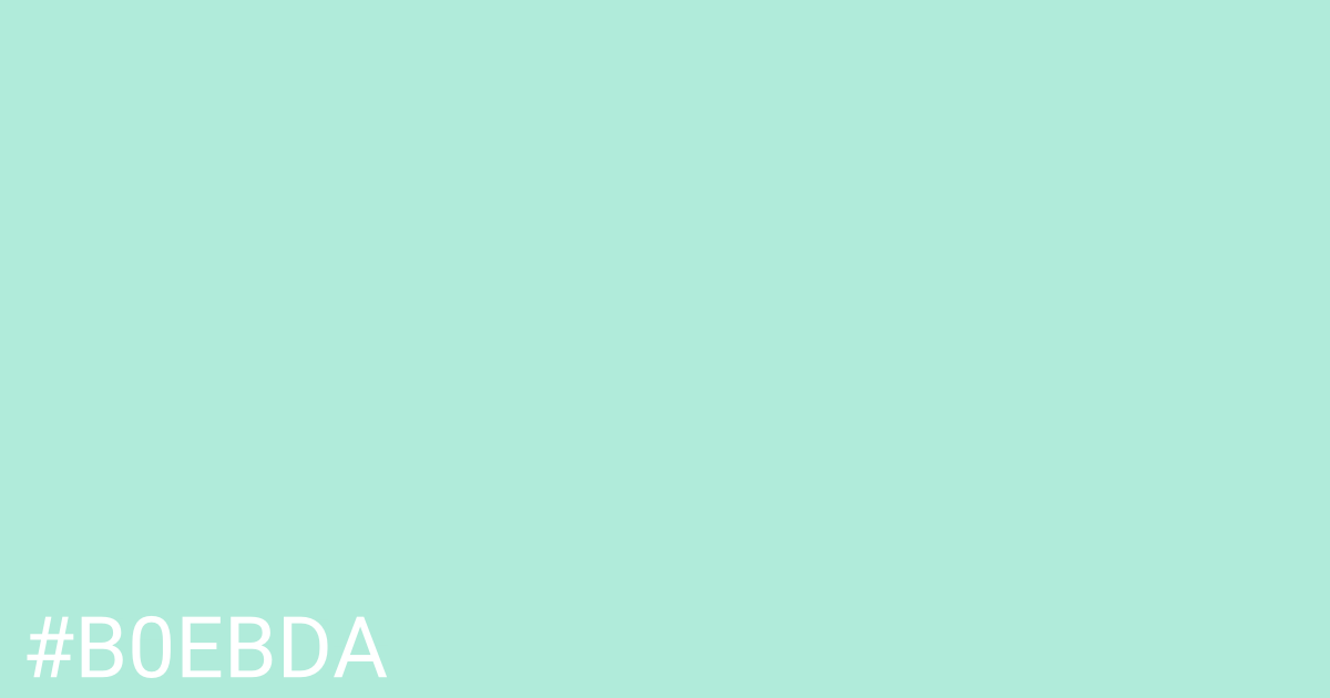 Hex color #b0ebda graphic