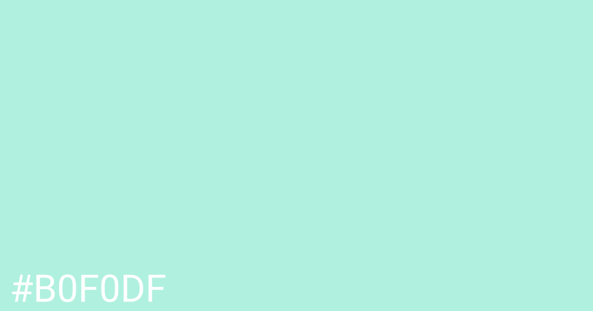 Hex color #b0f0df graphic