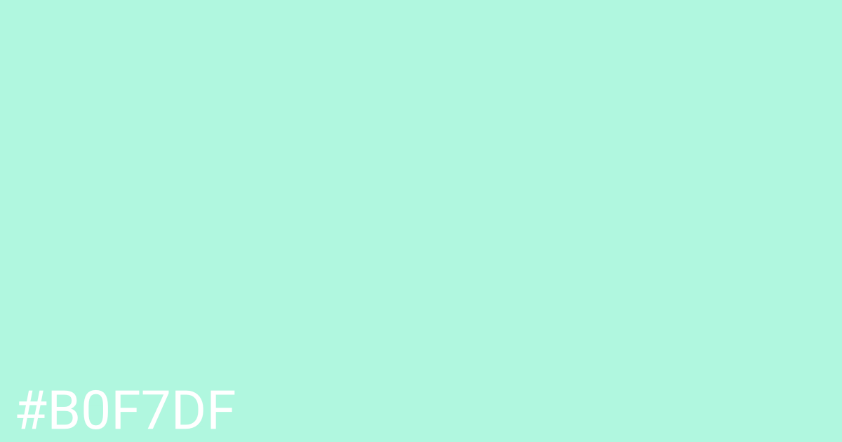 Hex color #b0f7df graphic