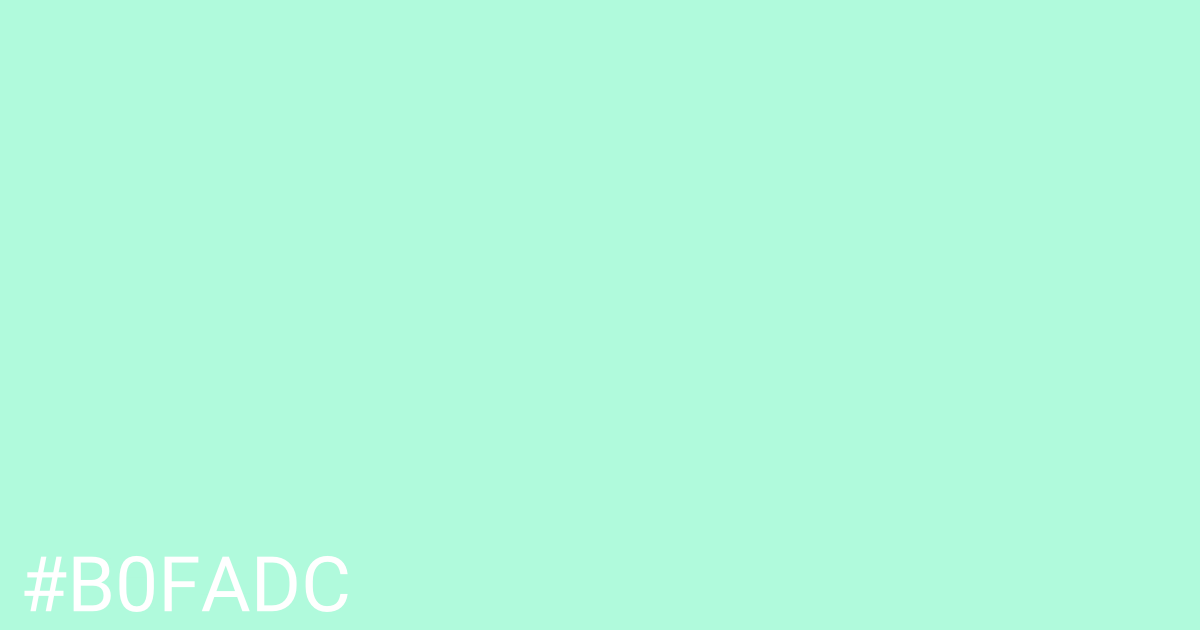 Hex color #b0fadc graphic