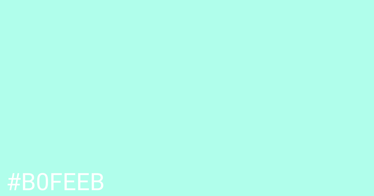 Hex color #b0feeb graphic