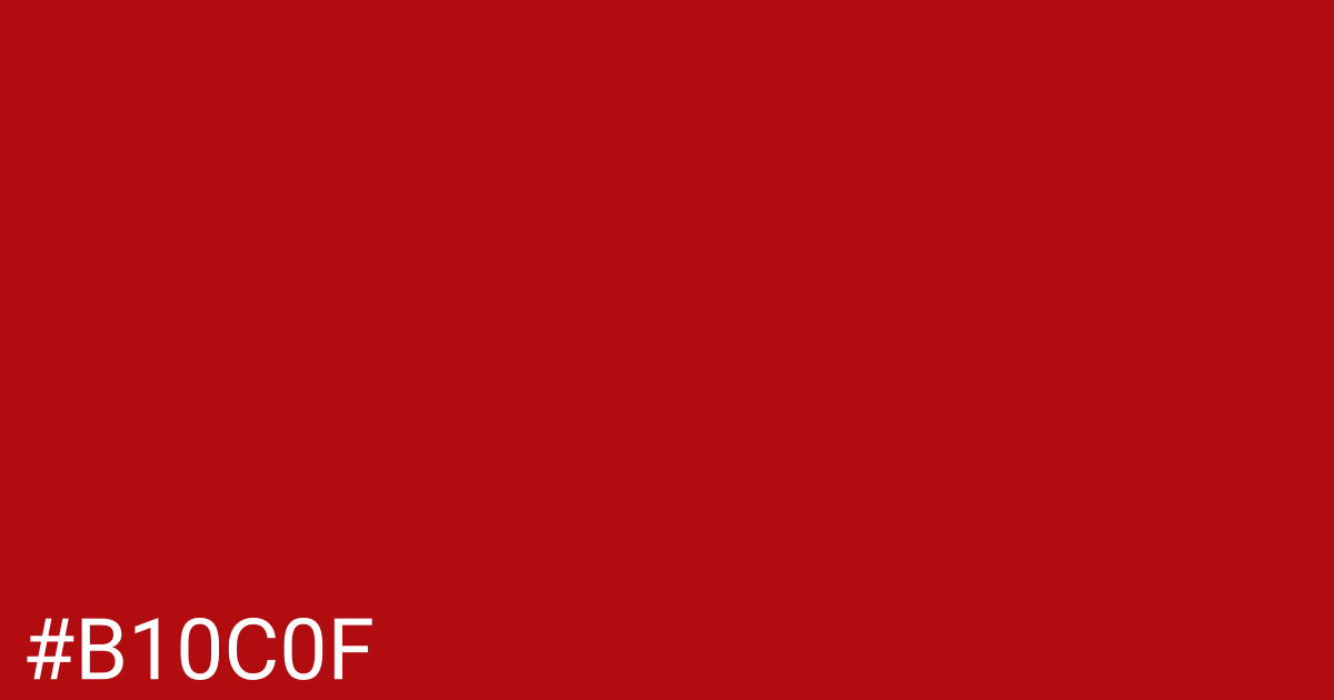 Hex color #b10c0f graphic