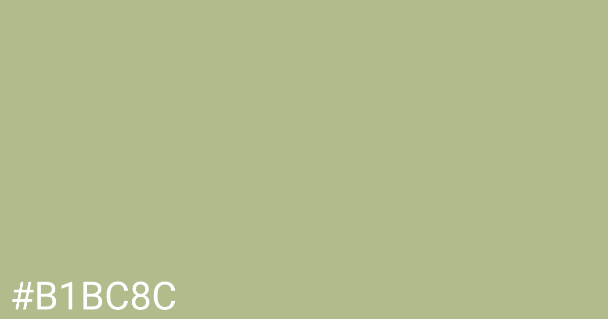 Hex color #b1bc8c graphic