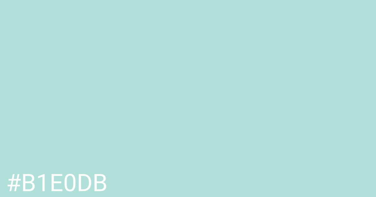 Hex color #b1e0db graphic