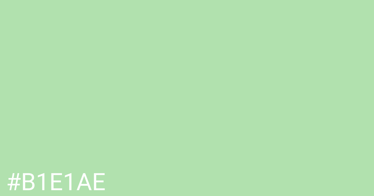 Hex color #b1e1ae graphic
