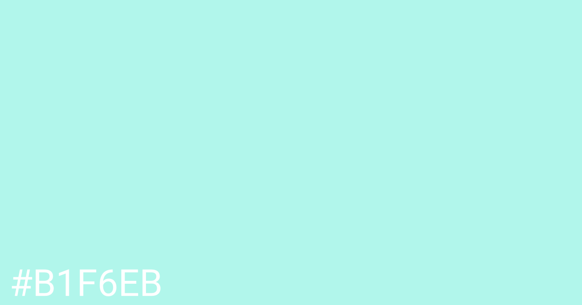 Hex color #b1f6eb graphic