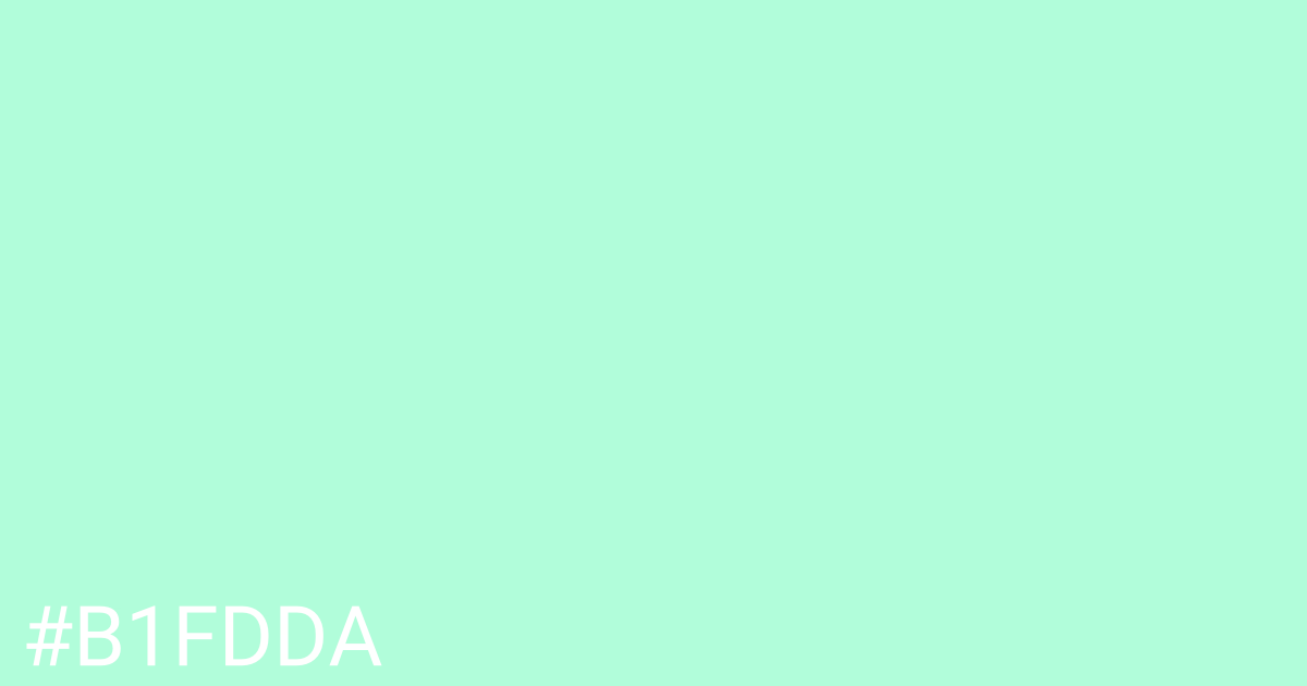 Hex color #b1fdda graphic